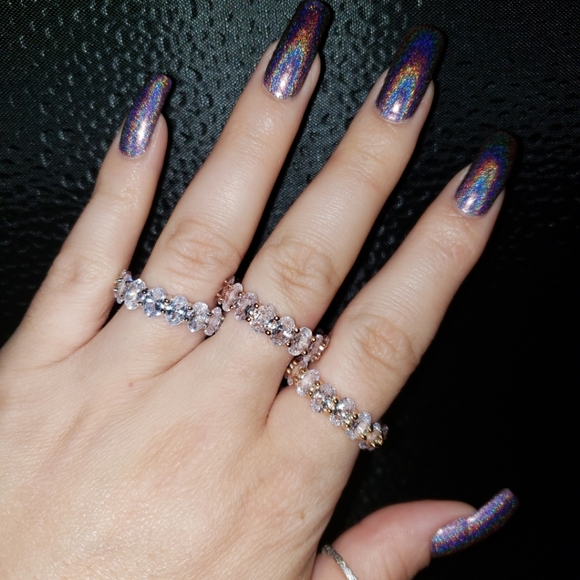 18k Swarovski oval eternity band - Picture 2 of 7